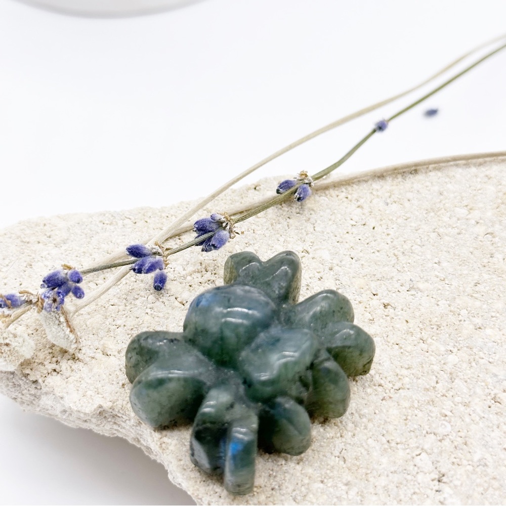 Labradorite Hand Carved Spider Totem for Creativity & Patience